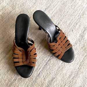 Cole Haan Clio Suede Designer Strappy Platform Heels